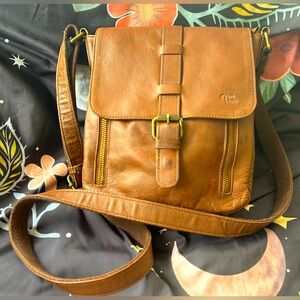 *Moll Meraki* Brown Leather Crossbody/Shoulder RFID Purse Refurbished/Pre-Loved